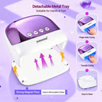 JODSONE Cordless LED Nail Lamp Rechargeable Portable with 4 Timers LCD Display Screen Nail Dryer Cure Light Suitable for Home and Salon