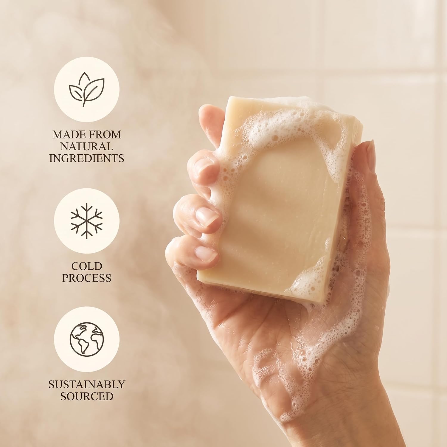 Terra Lotus - Organic Tallow Soap With Organic Castor Oil & Raw Honey - Hydrating & Nourishing - 3 Pack (Unscented)