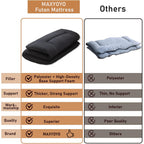 Maxyoyo Japanese Floor Mattress Futon Mattress, 4" Thicken Tatami Mat Sleeping Pad Foldable Roll Up Mat Boys Girls Dormitory Pad Kids Floor Lounger, Black, Full