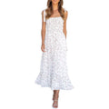Imily Bela Womens Summer Floral Maxi Dress Boho Tie Strap Sleeveless Smocked A Line Beach Sundress Long Dresses