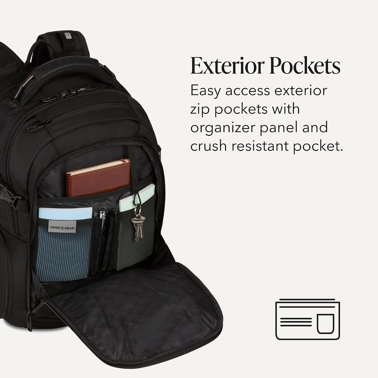 Swissgear Travel Tech Elite Laptop Backpack – Fits Laptops Up To 16” – Scansmart Tsa-Friendly Backpack With Usb Port, Shoe Compartment & Organizer Pockets – Black