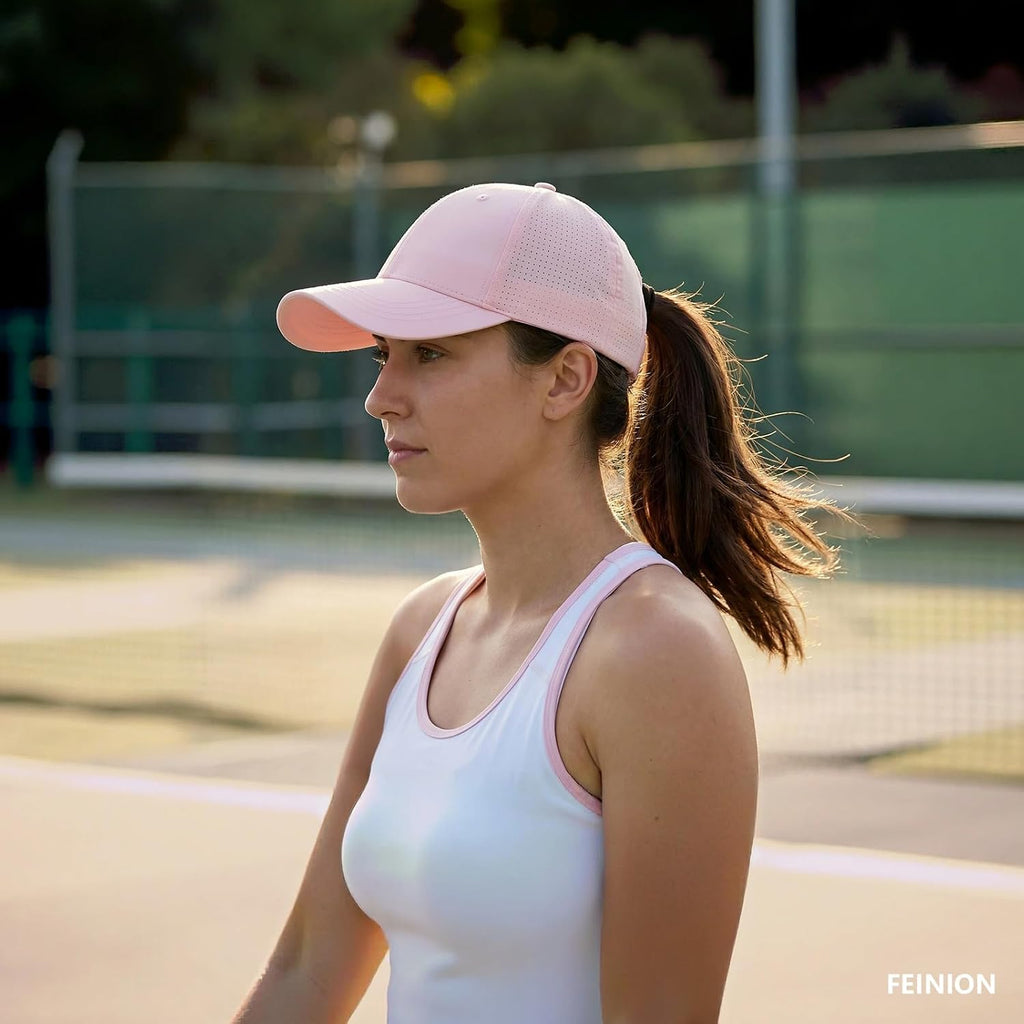 Women Ponytail Baseball Cap Outdoor Girls Messy Bun Hat for Daily Wear Cooling for Running Golf Sports Black