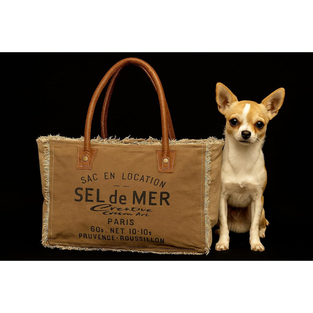 Sel De Mer Canvas Tote Bag For Women, Shoulder Bag, Casual Everyday Bag, Beach Bag, Travel Bag, Shopping Bag