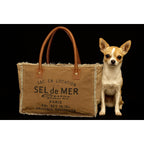 Sel De Mer Canvas Tote Bag For Women, Shoulder Bag, Casual Everyday Bag, Beach Bag, Travel Bag, Shopping Bag
