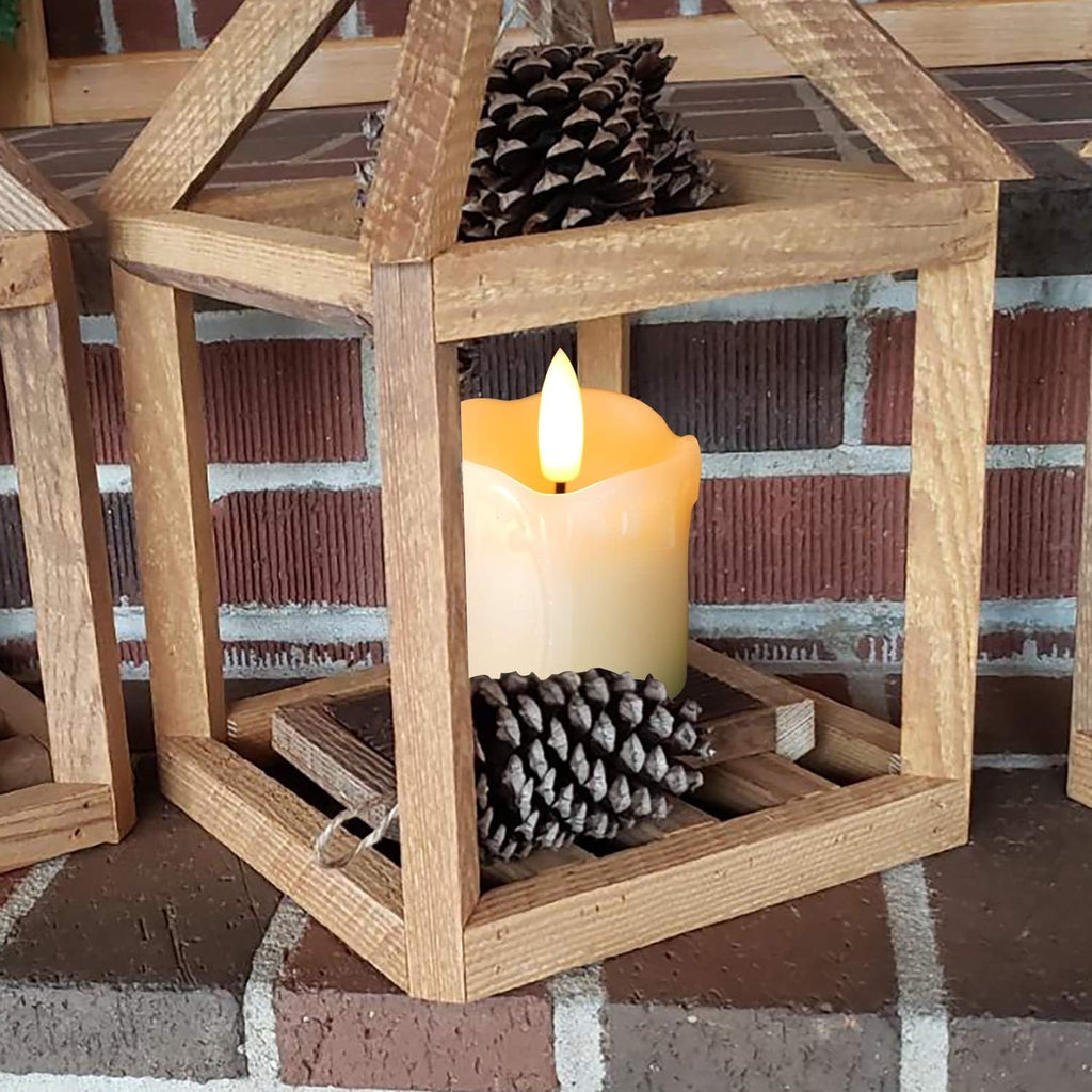 Homemory Flameless Votive Candles With Timer, 2" X 2" Real Wax, 400+Hour Realistic Black Wick Battery Operated Candles, Set Of 6 For Wedding, Party And Holiday Decoration (Battery Included)