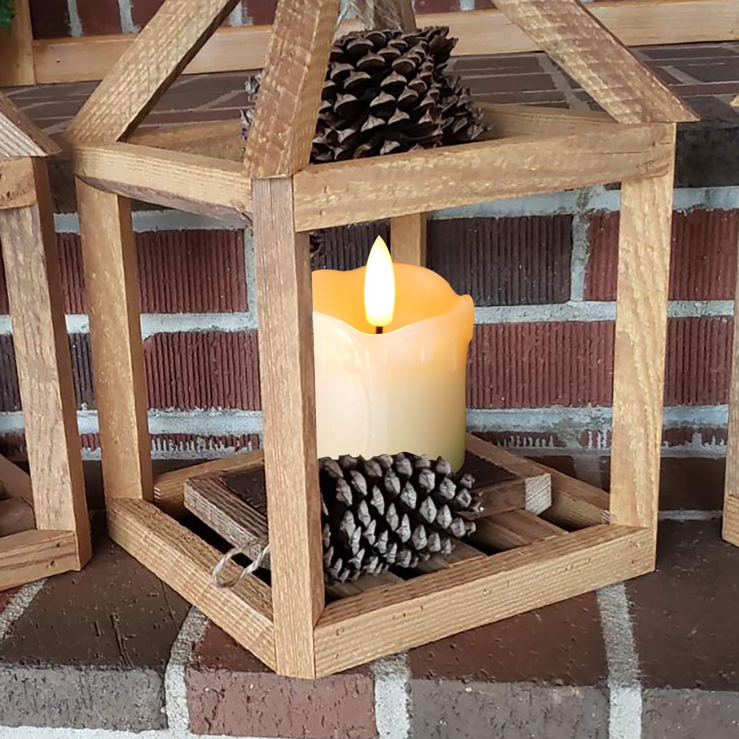 Homemory Flameless Votive Candles With Timer, 2" X 2" Real Wax, 400+Hour Realistic Black Wick Battery Operated Candles, Set Of 6 For Wedding, Party And Holiday Decoration (Battery Included)