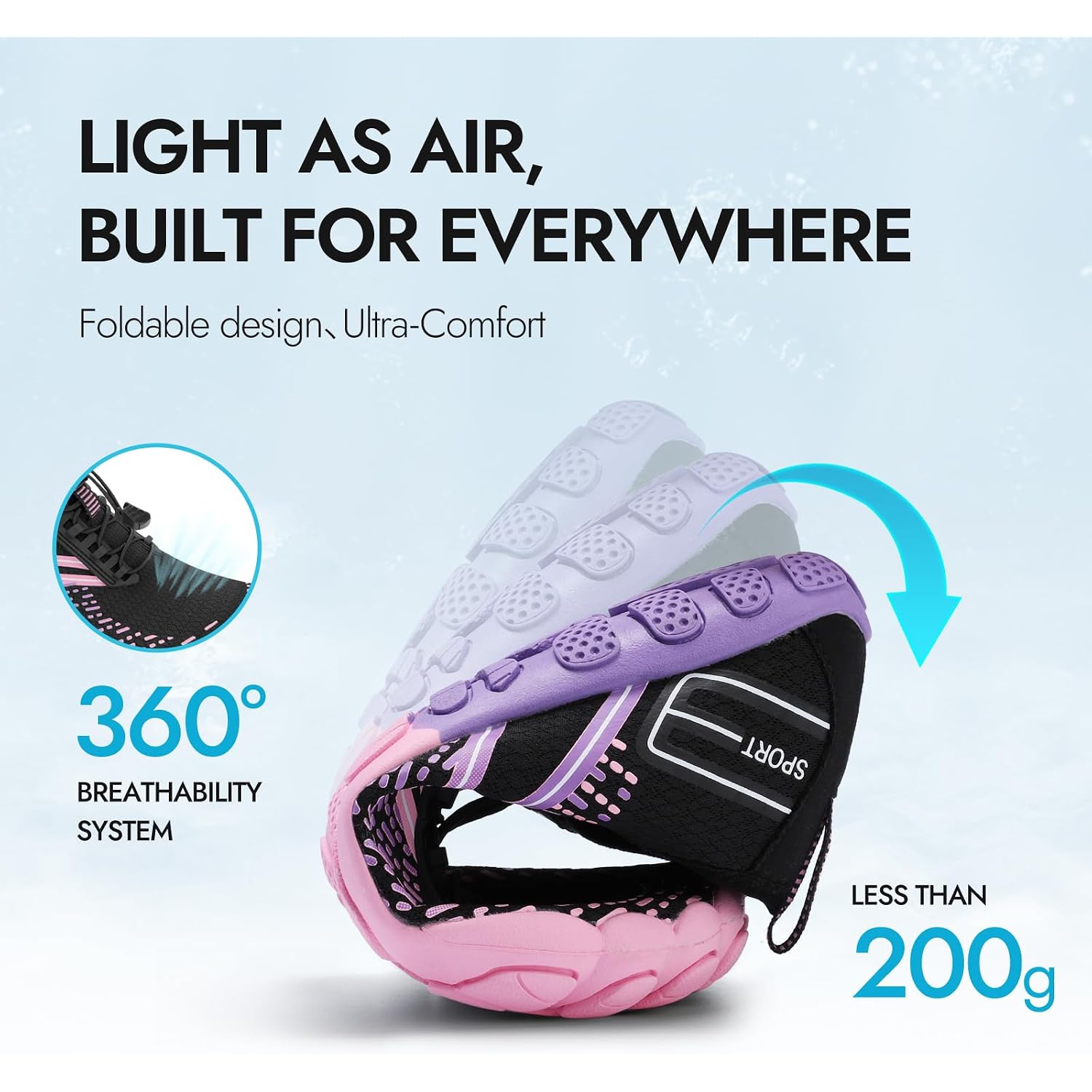 Athmile Hiking Barefoot Water Shoes For Women Men Beach Swim Aqua Pool River Quick Dry Athletic Wide Toe Outdoor Sport Kayaking Boating Rock Climbing Yoga Lake