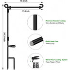 Hoosun Garden Flag Stand,Premium Garden Flag Holder Pole Metal Powder-Coated Weather-Proof Paint With Graden Flag Clip And Spring Stoppers Without Flag Garden Decorations