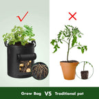 Cavisoo 5-Pack 10 Gallon Potato Grow Bags, Garden Planting Bag With Reinforced Handle, Thickened Nonwoven Fabric Pots For Tomato, Vegetable And Fruits