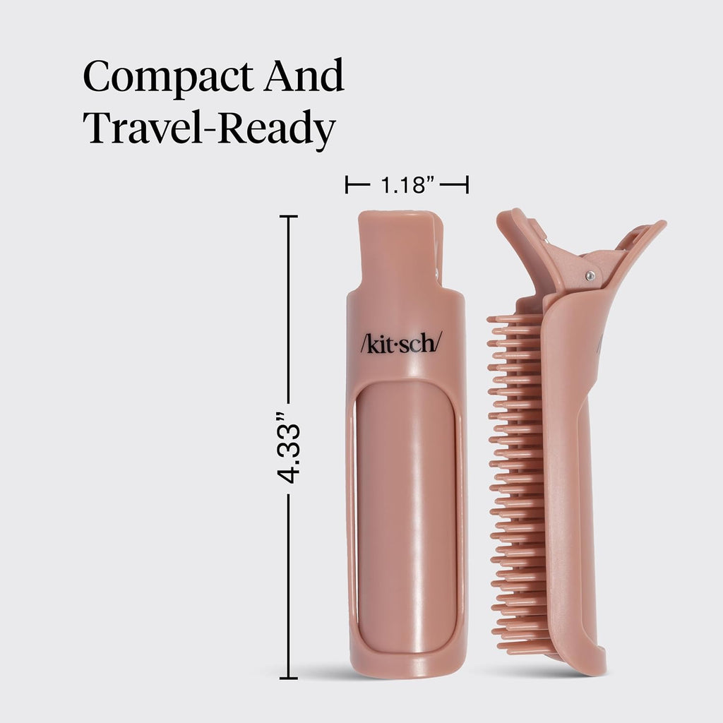 Kitsch Volumizing Hair Clips For Styling For Women - Hair Rollers For Women & Volumed Curls, Volumizing Hair Products, Hair Roller Clips For Effortless And Frizz-Free Curls That Last - 2Pc Terracotta