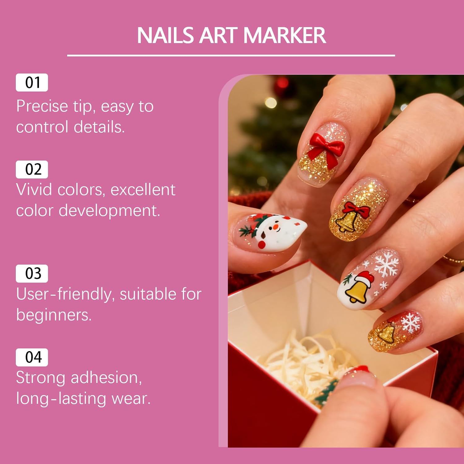 12 Colors Nail Art Pens Set, Nail Art Markers Polish Pen for 3D, Drawing Painting Liner Brush for DIY Beauty Adorn Manicure Tools