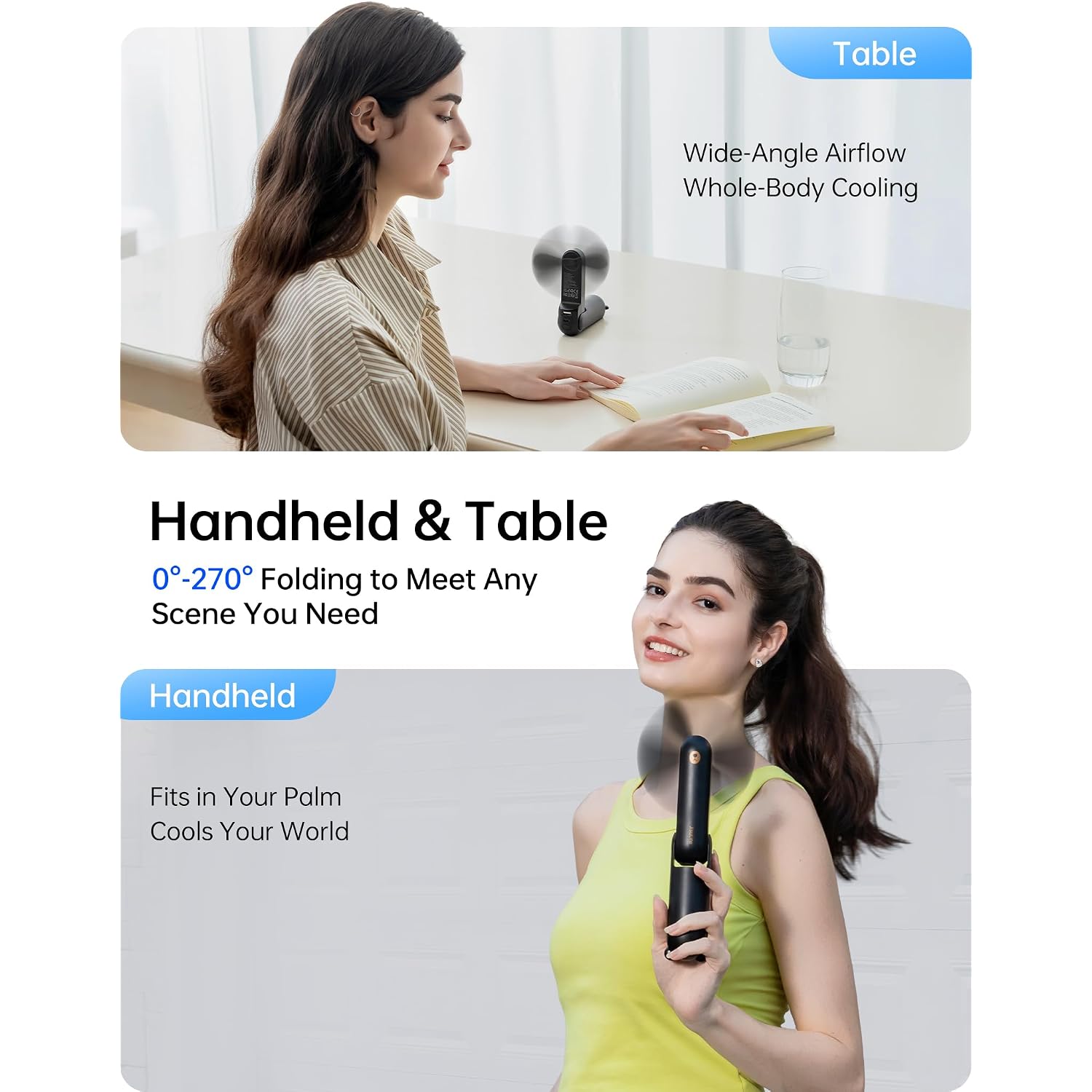 Jisulife Handheld Fan 8 Plus: 40H Cooling & 4500Mah Powerbank & Flashlight | Usb Rechargeable, Portable Pocket Size For Travel, Makeup, Concerts, Summer Gifts For Women(Black)