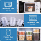 60 Sets Deli Containers With Lids, 8/16/32 Oz Quart Containers Bpa Free, Airtight Takeout Plastic Food Storage Container, Stackable Leakproof Microwave & Freezer Safe For Soup, Sauce & Leftover