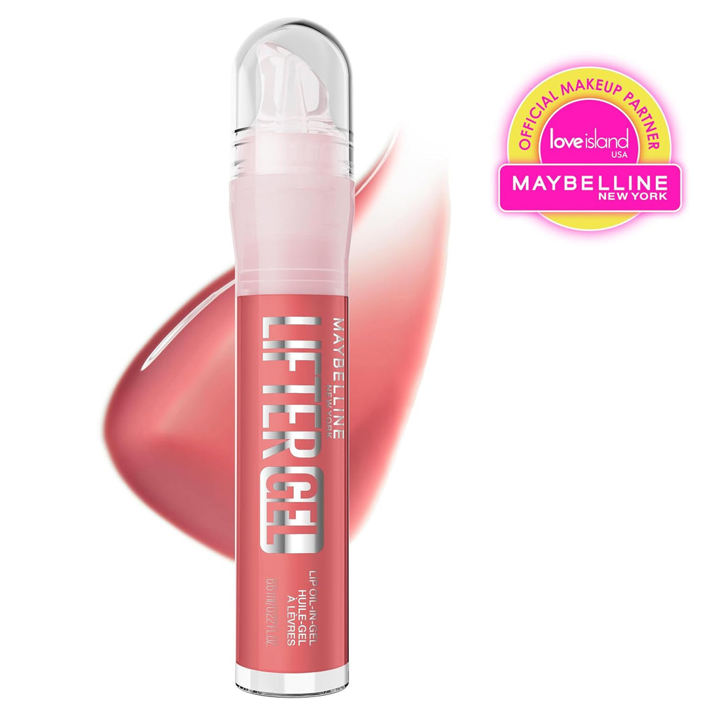 Maybelline Lifter Oil-In-Gel Lip Gloss For Glassy, Bouncy Shine, Hydrating, Tinted Lip Balm And Moisturizer With Hyaluronic Acid And Passionfruit Oil, Strawberry Shake (Mauve Pink)