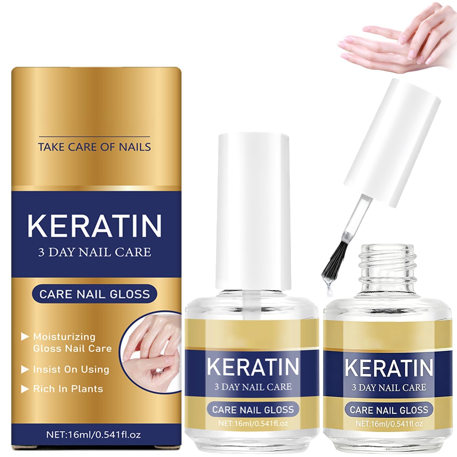 2PCS Keratin Nail Care Oil - Moisturizing Treatment for Strong, Glossy Nails, Repairs Dry & Weak Nails with Aloe Vera & Lavender