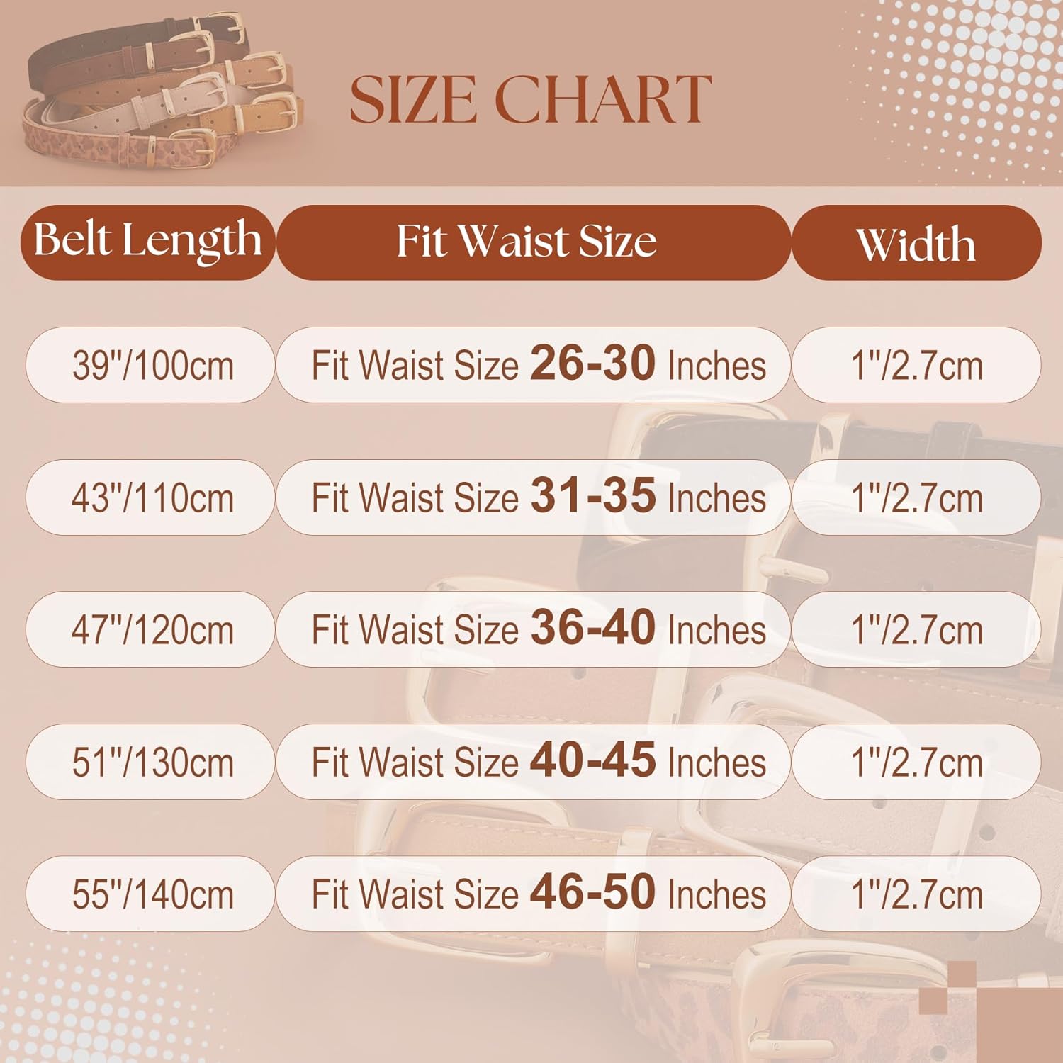 SANSTHS Women Suede Leather Belt for Dresses Jeans Fashion Retro Gold Buckle Ladies Waist Belts