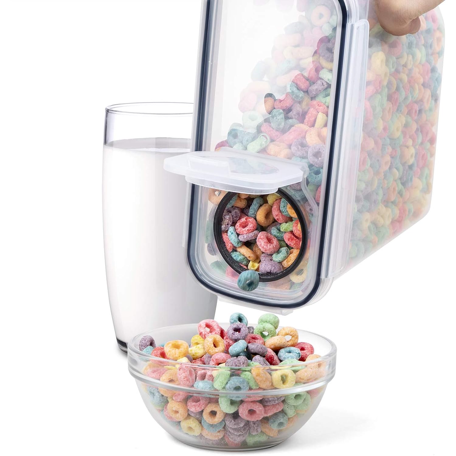Fooyoo Cereal Containers Storage Set - 4 Piece Airtight Large Food Storage Containers(135.2Oz), Bpa Free Dispenser Plastic Cereal Storage Containers