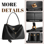 hedexe Genuine Leather Tote Bag for Women: Soft Cowhide Shoulder Handbags for Ladies - Satchel Purse for Travel Work(Large)