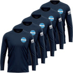 5 Pack Custom Dry Fit Long Sleeve Shirts For Men, Add Your Logo Front & Back Printing, Customized Moisture Wicking Sun Protection Uv Workwear T-Shirts Black
