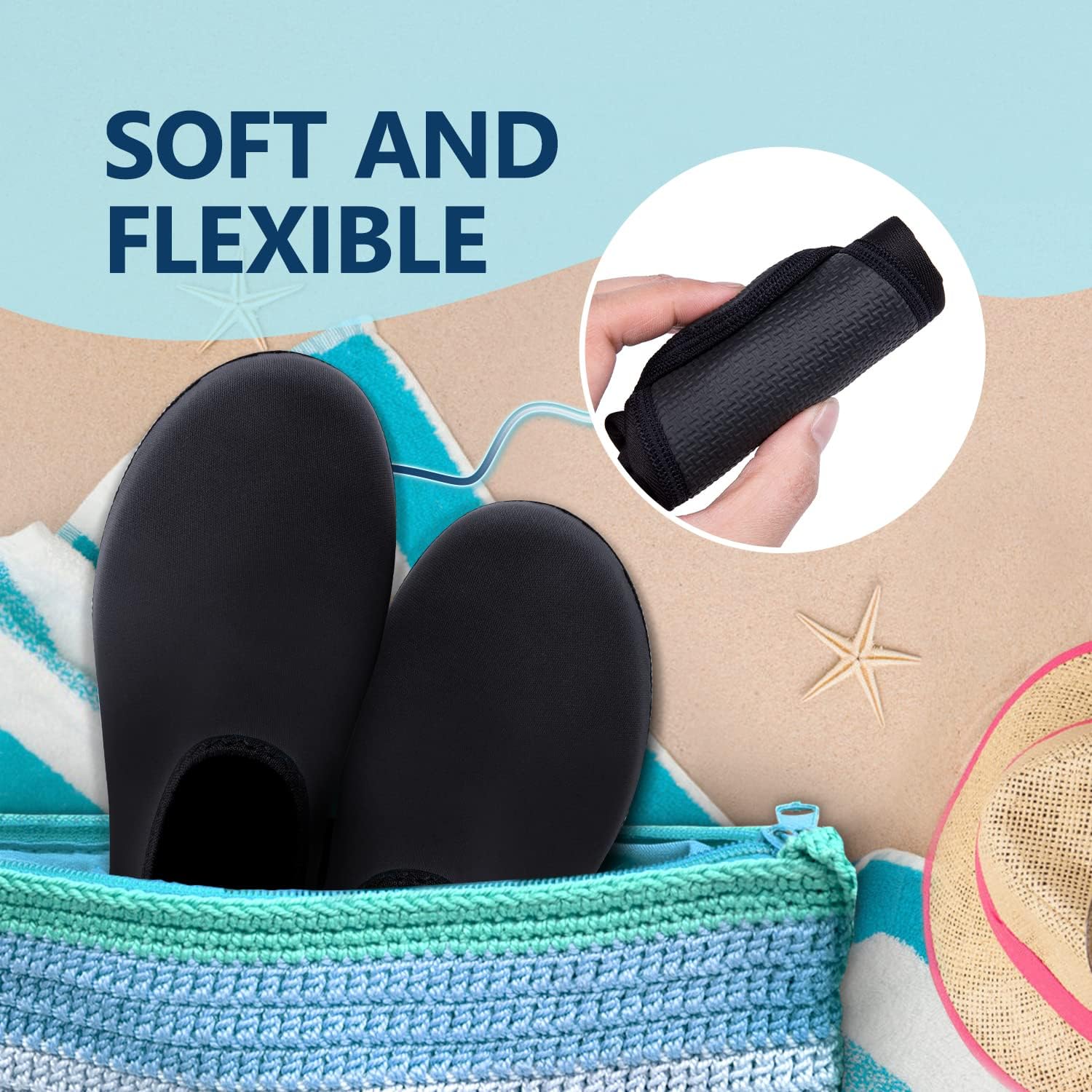 Jackshibo Water Shoes For Women Men Quick-Dry Swim Shoes Beach Water Socks | Aqua, Swimming, Yoga, Surf, River, Lake, Kayak, Pool Socks, Cruise Essentials, Sport, Adult, Unisex, Cute, Barefoot, Vacation