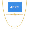 Jewlpire 1.3mm Box Chain 14K Gold Plated 925 Sterling Silver Chain Necklace for Women, Thin & Sturdy Womens Chains Necklace 14 16 18 20 22 24 26 Inches