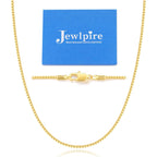 Jewlpire 1.3mm Box Chain 14K Gold Plated 925 Sterling Silver Chain Necklace for Women, Thin & Sturdy Womens Chains Necklace 14 16 18 20 22 24 26 Inches