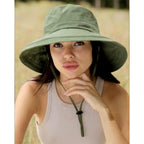 Sun Hats for Women Gardening Hat Wide Brim Ponytail Beach Sun Protection Breathable Cotton Summer Hat with Fold-Up Brim