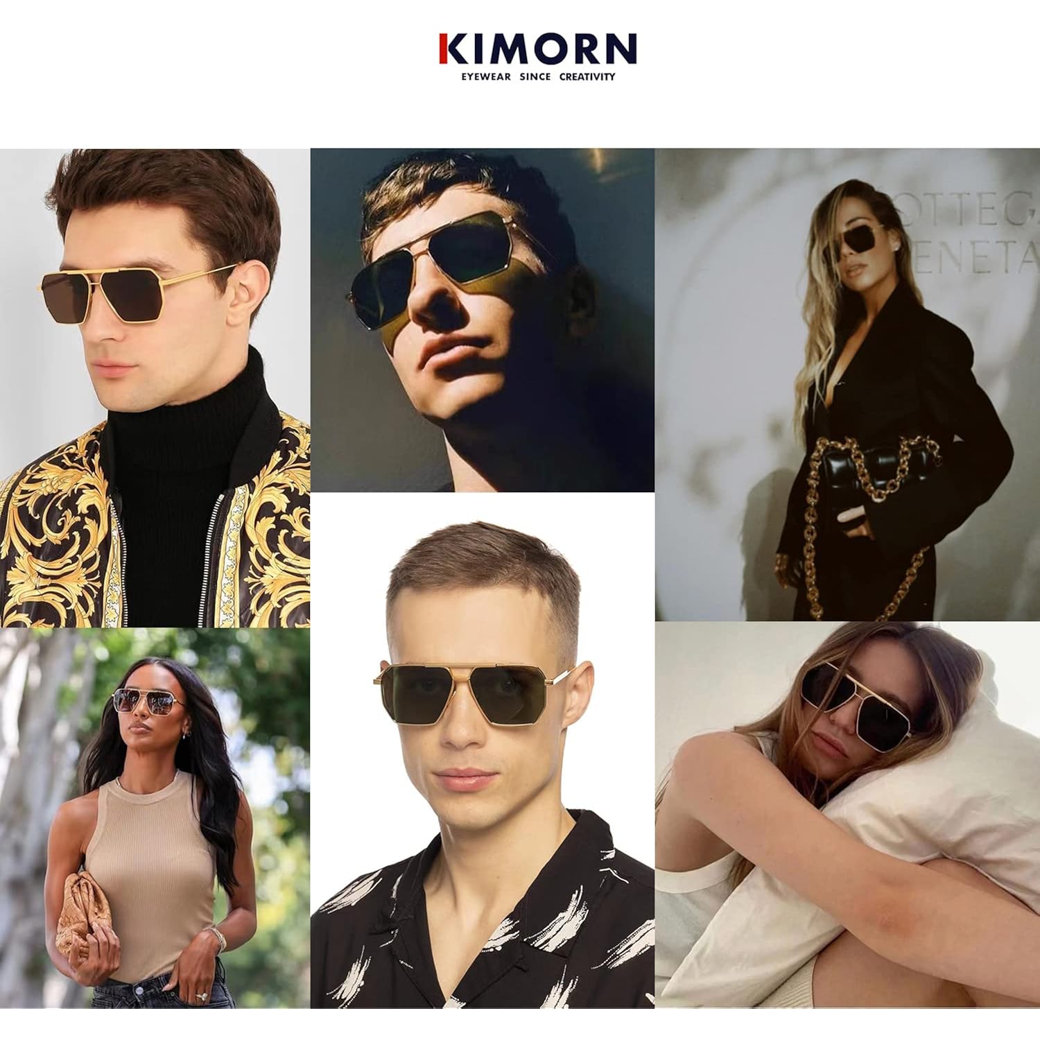 kimorn Polarized Sunglasses Womens Men Retro Oversized Square Vintage Shades Classic Large Metal Sun Glasses K1221
