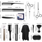 14Pcs Hair Cutting Kit With Barber Bag, Haircut Scissors, Barber Cape With Adjustable Neck Size&Neck Duster Brush, Profesional Barber Accessories For Barber/Salon/Home