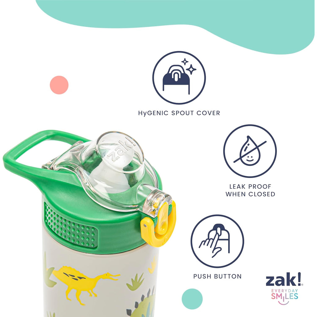Zak Designs Kpop Demon Hunters Sage Kids Water Bottle For School Or Travel, 19Oz Stainless Steel Water Bottle With Straw, Handle, And Leak-Proof, Pop-Up Spout Cover (Rumi, Mira, Zoey)