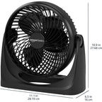 Amazon Basics Air Circulator Desk Fan For Bedroom, Home And Office, 90-Degree Tilt Head, 3 Speed Settings, Cooling, 35 Watts, Black, 11.1"W X 6.3"D X 10.9"H
