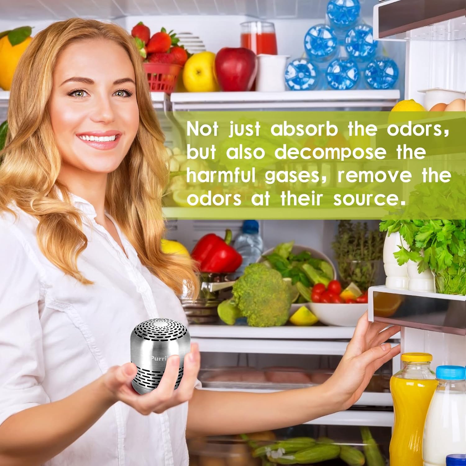 Purriko Refrigerator Deodorizer,Long-Lasting Fridge Odor Eliminator,Fridge Deodorizer,Baking Soda And Activated Carbon Alternative