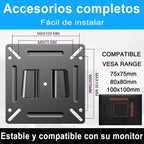 Tetvik Monitor Wall Mount Most 14-24“ Tvs Computer Universal Low Profile Rv Tv Wall Mount Vesa Up To 100X100Mm Max Weight 30Lbs Fits 15 19 20 22 23 Inch Camper Small Monitor Mount Bracket