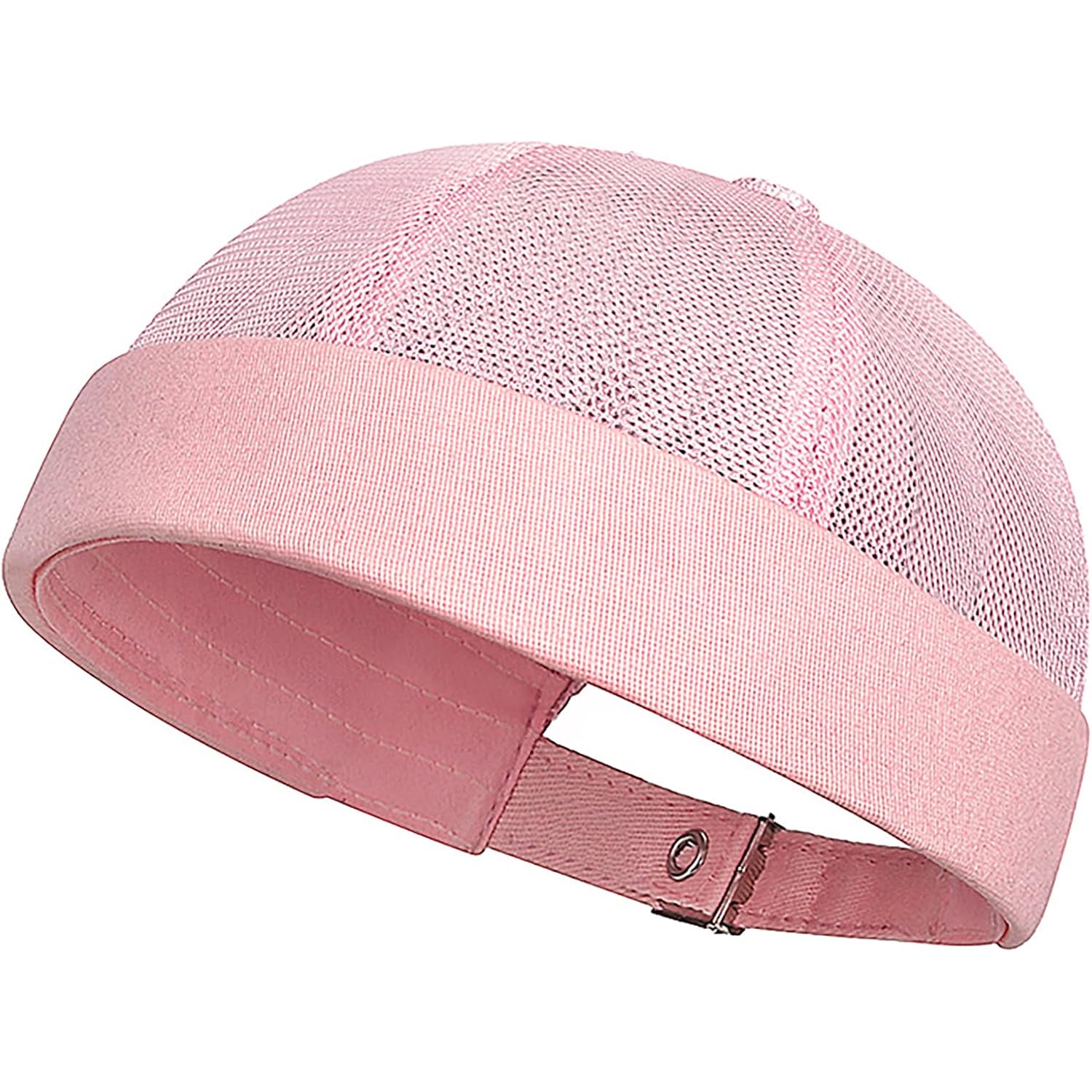 Mens Mesh Brimless Cap,Summer Skullcap Docker Beanie Hat Pink