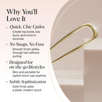 Kitsch French Hair Pins For Women – Elegant & Durable Metal French Pin For Updos, Chignon, Buns & Twist Hairstyles | Secure Hold All Day, Comfortable Fit - Gold, 1Pc