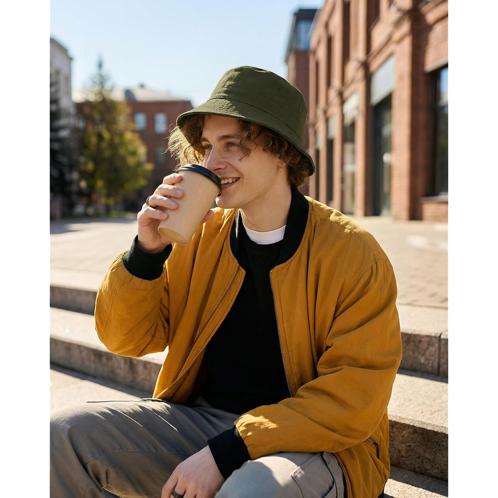 Hongteya Bucket Sun Hats For Woman Men Cotton Packable Summer Beach Sun Bucket Hats For Women Men Fishing Outdoor Vacation