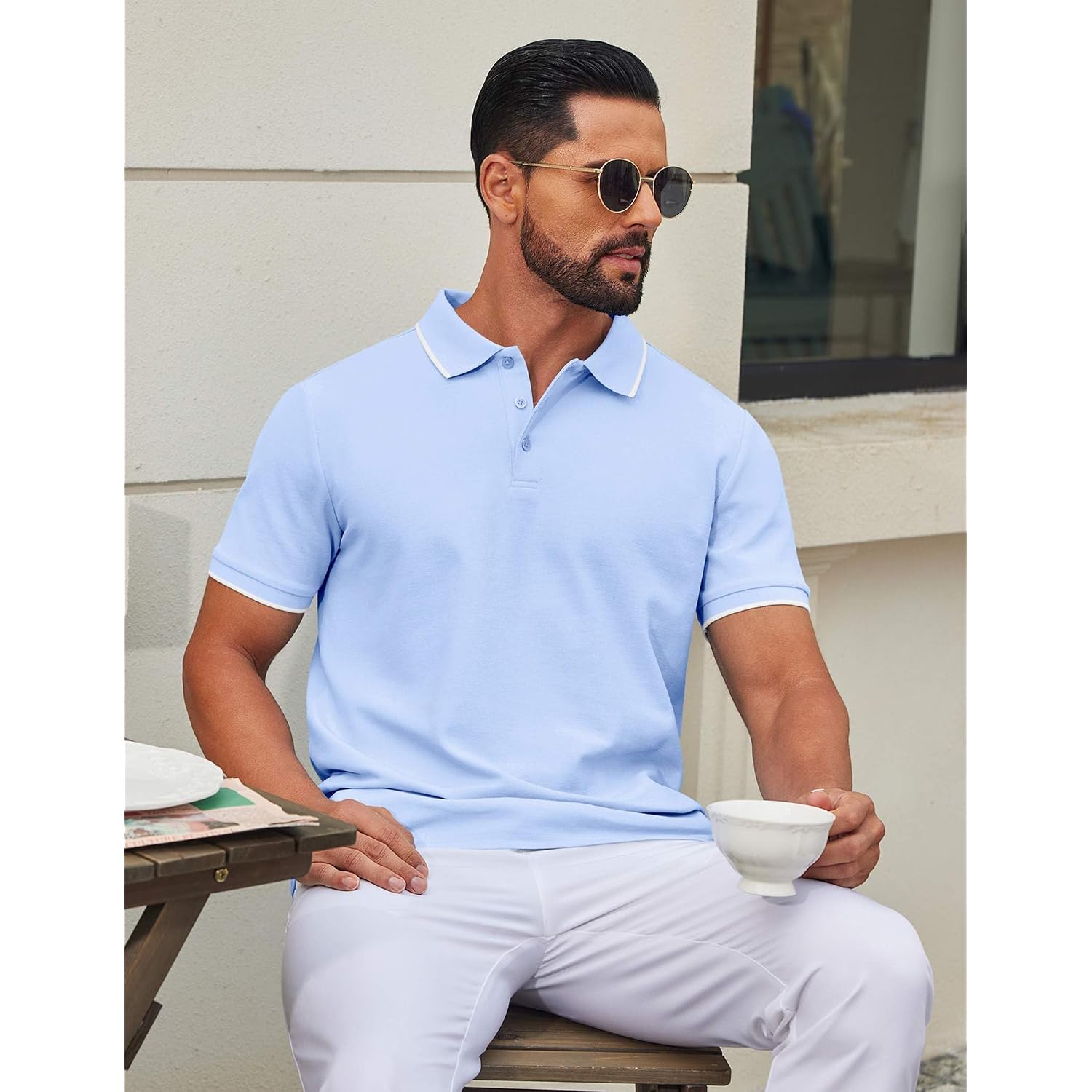 Coofandy Men'S Polo Shirts Classic Short Sleeve Polo T Shirts Cotton Pique Casual Summer Fashion Golf Shirt