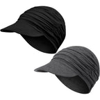 6 Pcs Chemo Cancer Hat for Women Breathable Bamboo Newsboy Baseball Cap Soft Headwear for Cancer Patient Hair Loss Black,dark Grey
