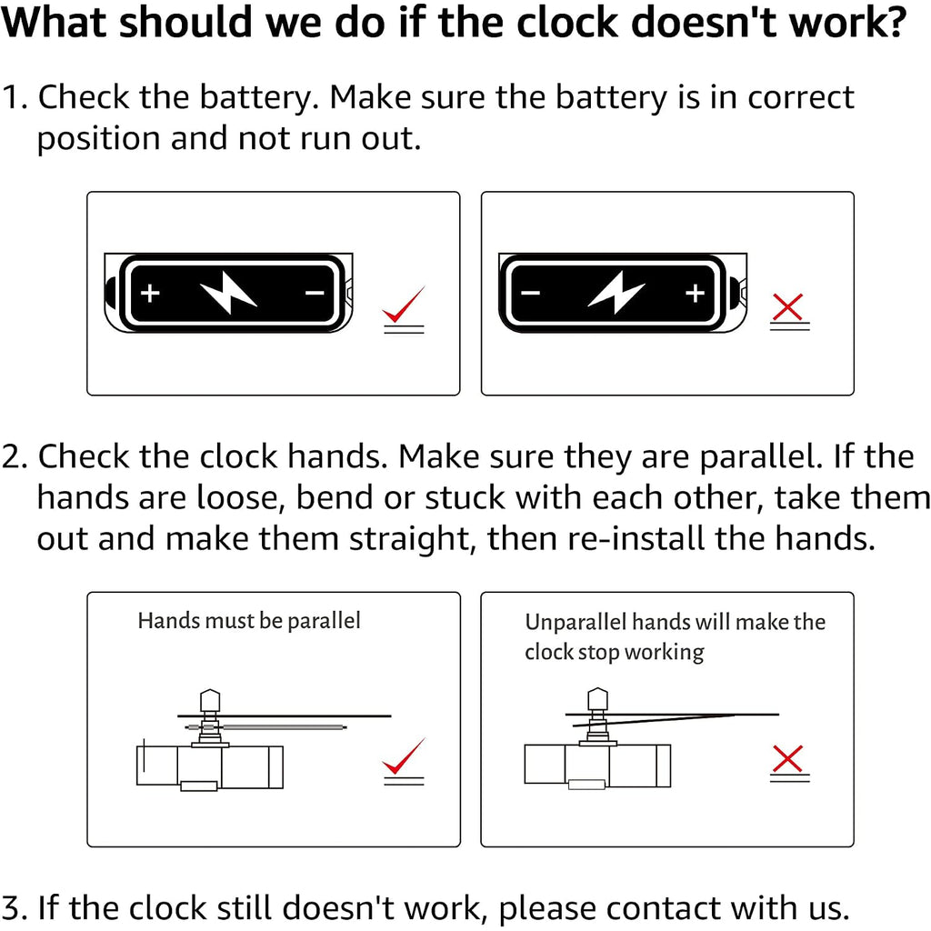 Lafocuse Silent 24 Inch Diy Wall Clock With Large Clock Hands And Motor Kit, Diy 12888 Clock Movement Mechanism Replacement With 12 Inch Long Minute Hands For Living Room
