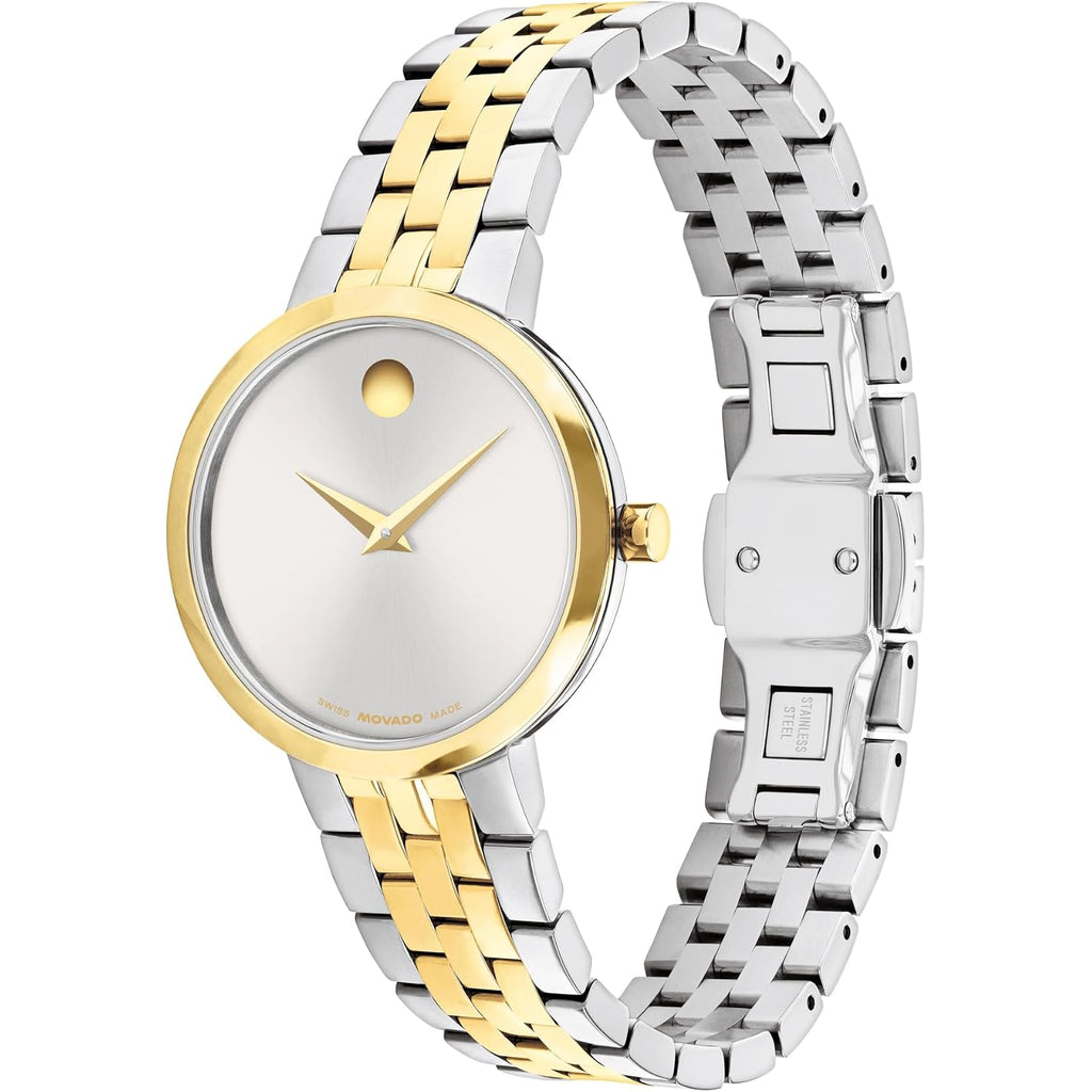 Movado Museum Classic Women'S Watch - Swiss Quartz Movement, Stainless Steel Link Bracelet - 3 Atm Water Resistance - Classic, Luxury Fashion Timepiece For Her - 29.5Mm