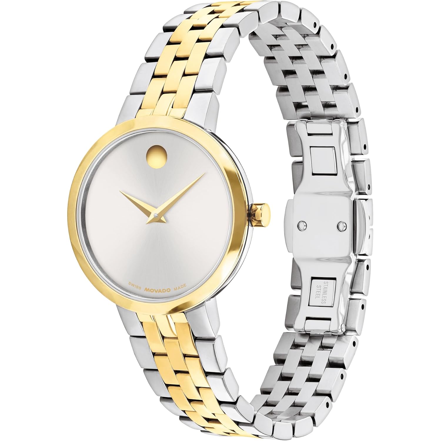 Movado Museum Classic Women'S Watch - Swiss Quartz Movement, Stainless Steel Link Bracelet - 3 Atm Water Resistance - Classic, Luxury Fashion Timepiece For Her - 29.5Mm