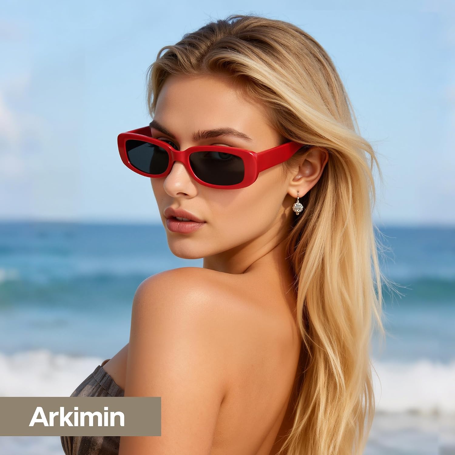 Rectangle Sunglasses For Womens Men - Trendy Y2K Retro Sun Glasses 90’S Vintage Fashion Uv400 Protection Eyeglasses