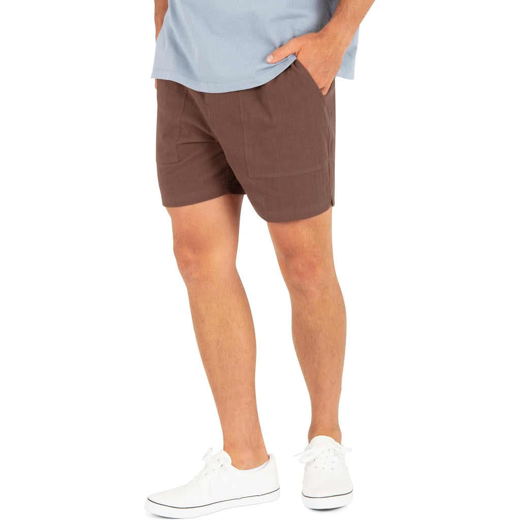 Hurley Men'S Naturals 6" Inseam Cotton Walk Shorts, 17" Outseam, Elastic Waistband & Drawstring