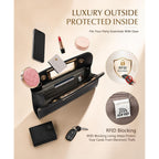 Vaschy Clutch Purse For Women,Fashion Vegan Leather Cut-Out Handle Evening Handbag Crossbody Shoulder Bag For Wedding,Party