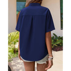 Zeagoo Hawaiian Shirts For Women Tropical Floral Button Down Short Sleeve Blouses Summer Beach Shirt Vacation Tops