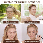 2 Pack Clip Headband For Twisty Bangs, 90S Hair Accessories For Women With 8 Mini Clips, Braided Hair Clip Headbands For Y2K Fashion Styling, Black And Brown