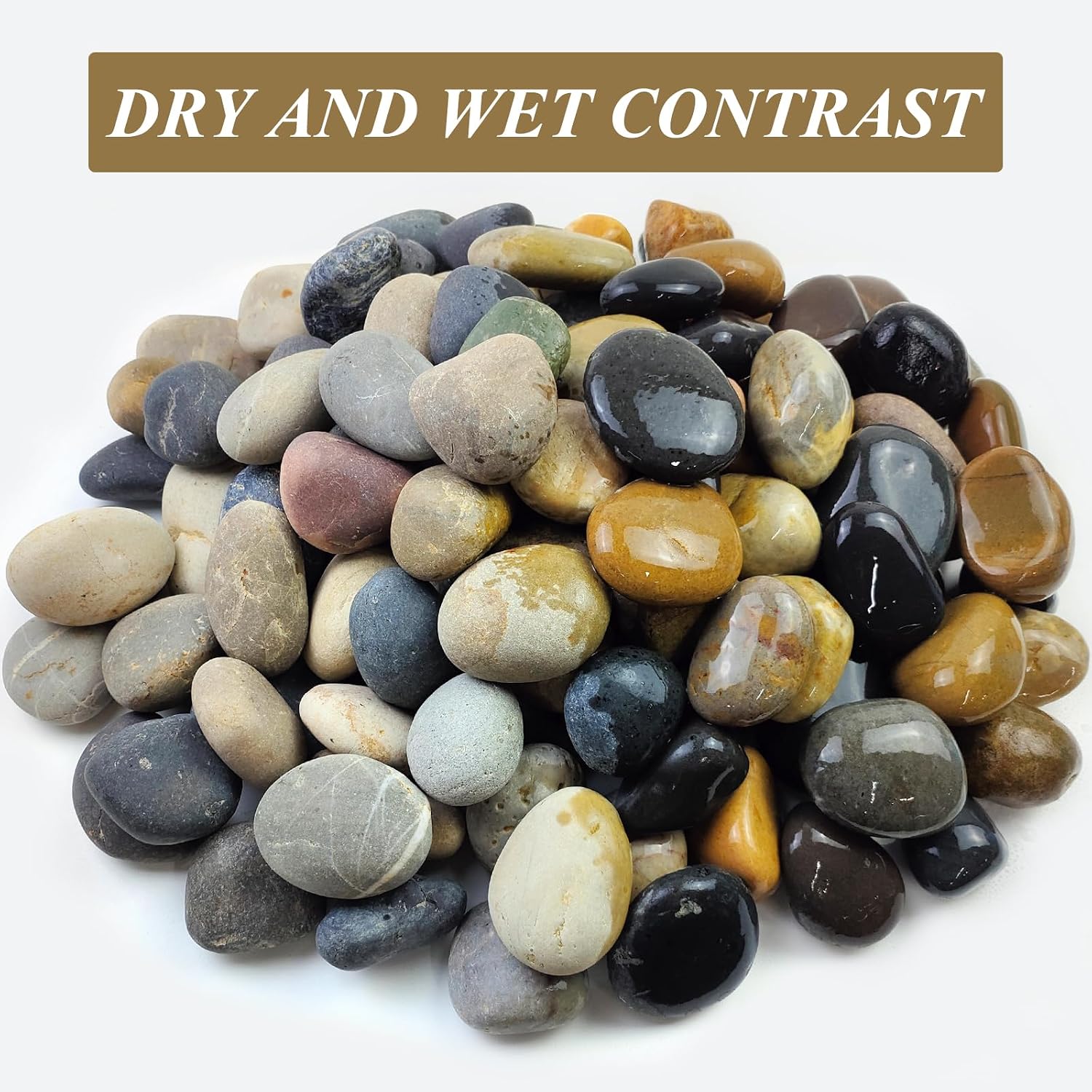 5 Lbs Natural Aquarium Rocks, 2-3 Inch Large Pebbles.Decorative River Rocks For Plants, Fish Tank, Garden, Paving, Fountain, Walkways And Outdoor Landscaping
