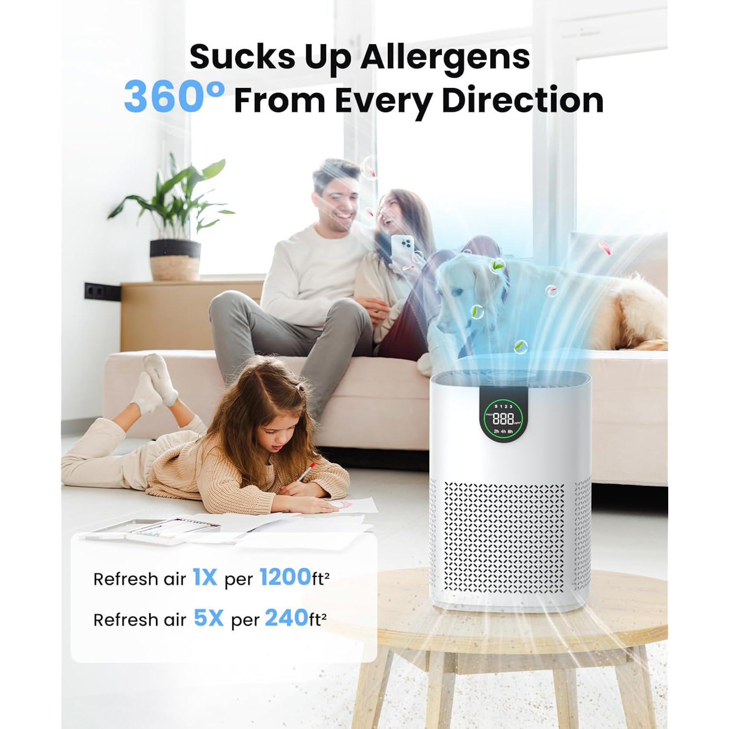Vewior 2 Pack Air Purifiers With Washable Filter For Home Up To 1200 Sq.Ft | H13 Hepa Air Cleaner Large Room Bedroom With Aromatherapy, Pm2.5 Display, Sleep Mode, Auto Mode For Dust, Smoke, Pets Hair