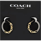 COACH Small Mixed Metal Hoop Earrings Two-Tone One Size