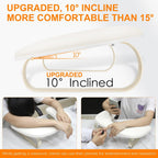 Arm Rest for Nails Tech Upgraded 10° Inclined, U-Shaped Manicure Nail Arm Rest Stand, Nail Armrest for Nail Tech Hand Rests with Aluminum Alloy Holder Non-Slip